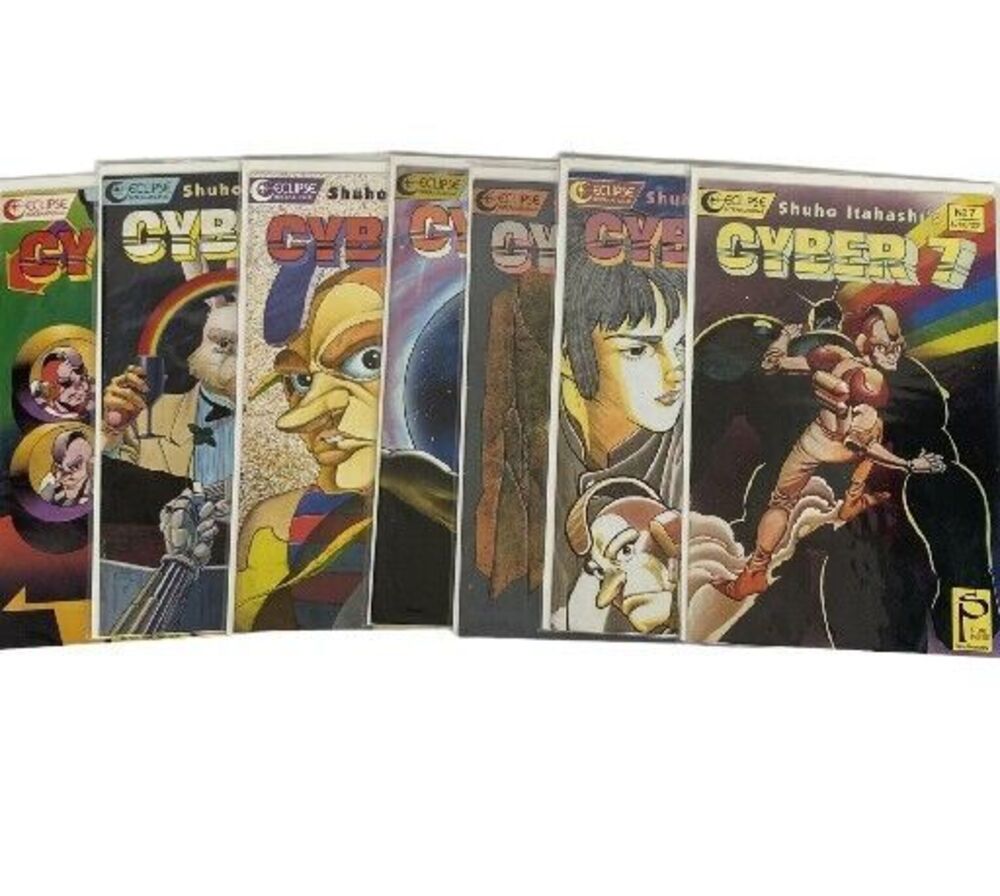 Cyber 7 Shuho Itahashi Eclipse International  Issue No. 1-7 Boarded  Comics Book